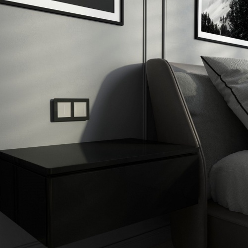 Выключатель двухклавишный с подсветкой без рамки Werkel дымчатый W4523641 в Нижнем Новгороде фото 4