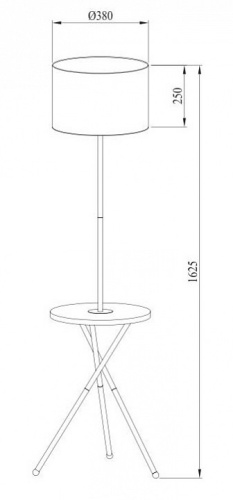 Торшер с полкой Arte Lamp Combo A2070PN-1BK в Новой Ляле фото 3