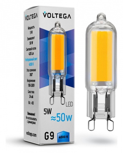 Лампа светодиодная Voltega Capsule G9 5Вт 4000K 7091 в Гусеве