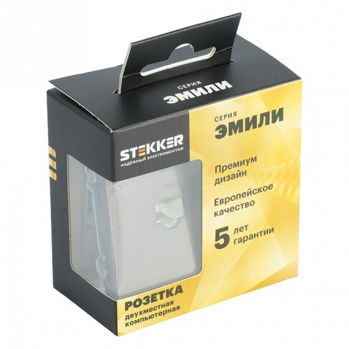 Розетка двойная Ethernet RJ-45 без рамки Stekker Эмили 49926 в Нижнем Новгороде фото 6