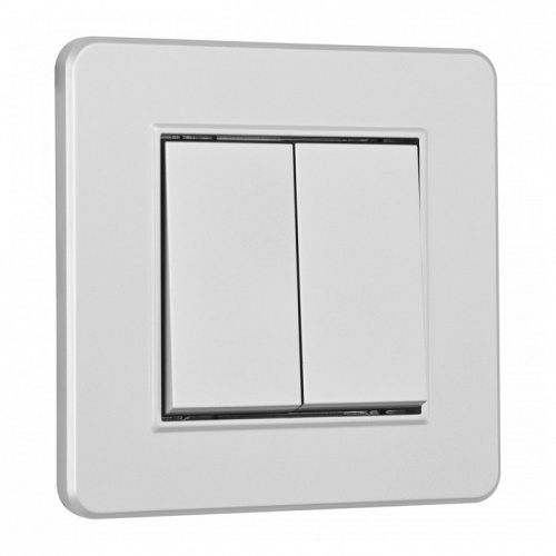 Выключатель двухклавишный Arte Milano SET16-1 SET16-1-30-2 silver в Нижнем Новгороде