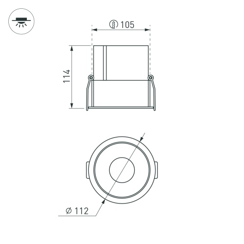 Светильник MS-ATLAS-BUILT-R112-35W Day4000 (WH-BK, 30 deg, 230V) (Arlight, IP20 Металл, 5 лет) в Качканаре фото 2