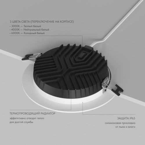 Встраиваемый светильник Denkirs VERSA DK2463-WH в Нижнем Новгороде фото 4