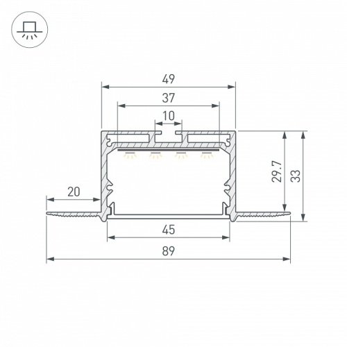 Профиль встраиваемый Arlight LINIA45 059412 в Нижнем Новгороде фото 2