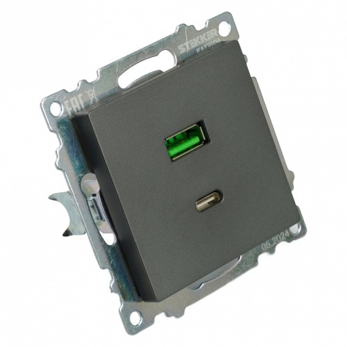 Розетка 2хUSB type A и C без рамки Stekker Катрин 50052 в Нижнем Новгороде фото 9