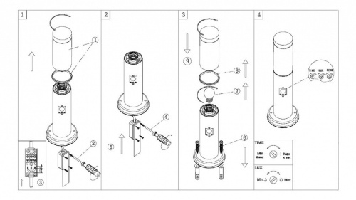 Наземный высокий светильник Globo Boston 3159S в Нижнем Новгороде фото 8