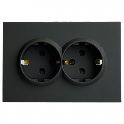 Розетка двойная с заземлением и со шторкой Stekker Эмили 49856 в Нижнем Новгороде