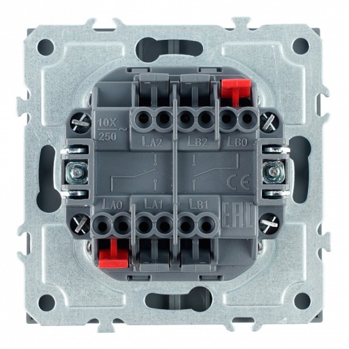 Переключатель двухклавишный без рамки Stekker Эмили 50241 в Нижнем Новгороде фото 2
