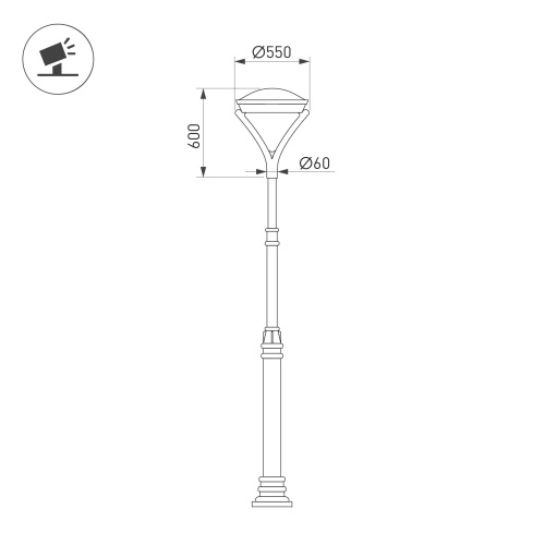 Светильник OXOR-ORNE-Y-550x600-35W Day4000 (BK, 120 deg, 230V) IP65 (Arlight, IP65 Металл, 3 года) в Нижнем Новгороде фото 2