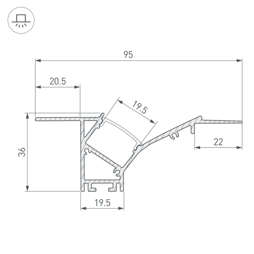 Профиль FANTOM-W45-BEVEL-2000 WHITE (Arlight, Алюминий) в Владивостоке фото 7