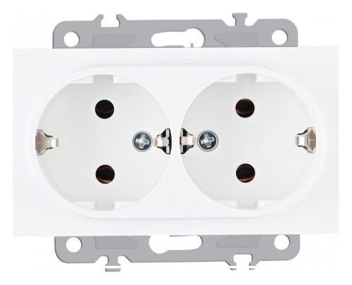 Розетка двойная с заземлением, без рамки Arte Milano am-206 206.40-2.white в Нижнем Новгороде