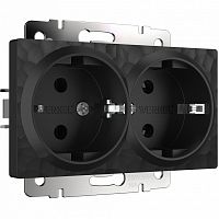 Розетка двойная с заземлением, без рамки Werkel Hammer черный W1272008 в Нижнем Новгороде