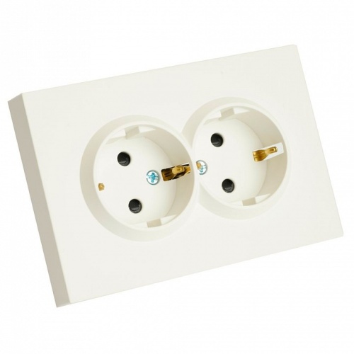 Розетка двойная с заземлением и со шторкой Stekker Эмили 49882 в Нижнем Новгороде фото 3