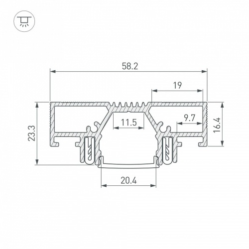 Профиль встраиваемый Arlight STRETCH 042948 в Нижнем Новгороде фото 2
