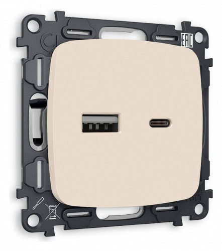 Розетка 2хUSB type A и C без рамки Ambrella Volt OMEGA MO331010 в Нижнем Новгороде