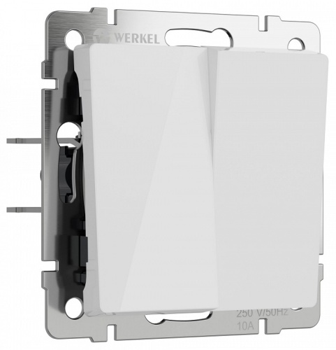 Выключатель перекрестный двухклавишный без рамки Werkel белый акрил W1123041 в Нижнем Новгороде