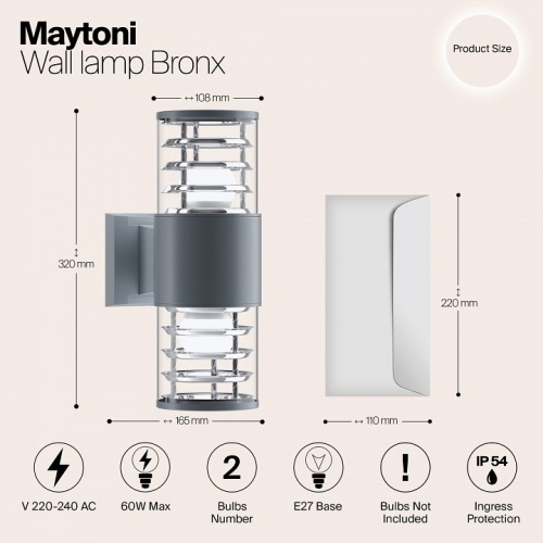 Светильник на штанге Maytoni Bronx O576WL-02GR в Ермолино фото 5