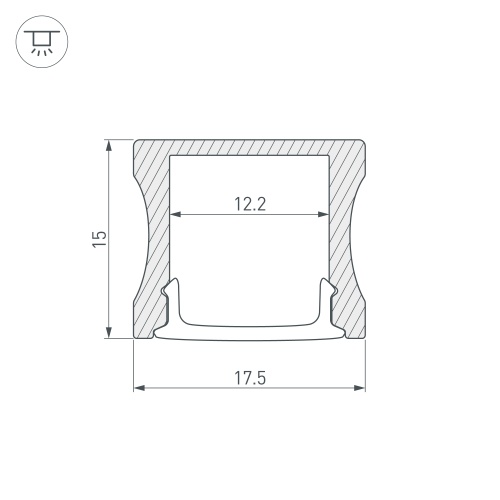 Профиль с экраном ALU-SLIM-H15-2000 ANOD+FROST (Arlight, Алюминий) в Радужном фото 2