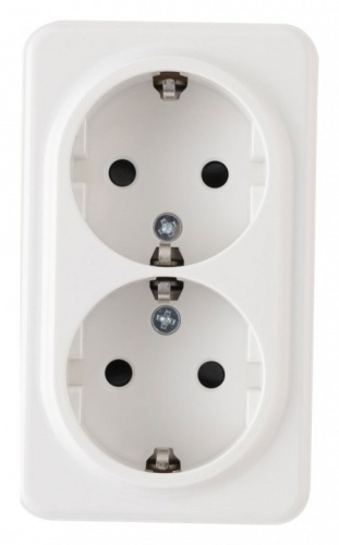 Розетка двойная с заземлением Arte Milano am-310 310.40-2.white в Нижнем Новгороде фото 3