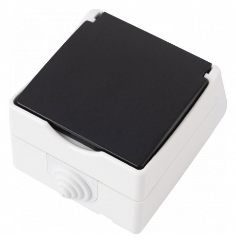 Розетка влагозащищенная с заземлением и со шторкой с крышкой Arte Milano am-309 309.40-1.grey в Нижнем Новгороде фото 6