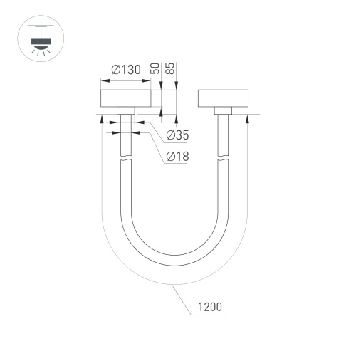 Светильник SP-TROPIC-SURFACE-R18-L1200-18W Warm3000 (BK, 360 deg, 230V) (Arlight, IP20 Пластик, 3 года) в Кадникове фото 4