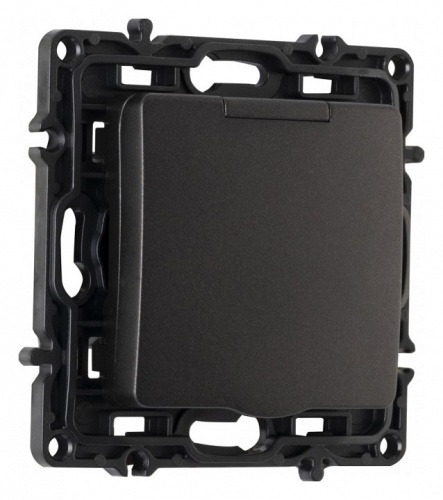 Розетка влагозащищенная с заземлением и со шторкой с крышкой Arte Milano am-217 217.41-1.black в Нижнем Новгороде фото 5