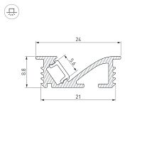 Профиль SL-BEVEL-W21-F-2000 ANOD BLACK (Arlight, Алюминий) в Кропоткине