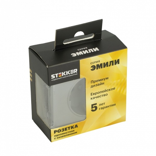 Розетка с заземлением и со шторкой, без рамки Stekker Эмили 49958 в Нижнем Новгороде фото 3