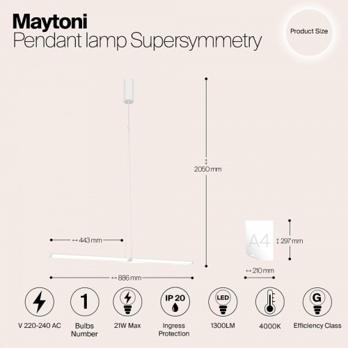 Подвесной светильник Maytoni Supersymmetry P096PL-L11WK1 в Симе фото 4