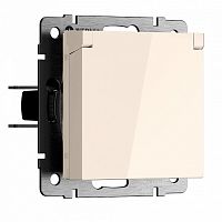 Розетка с заземлением и со шторкой, без рамки с крышкой Werkel  W1171262 в Нижнем Новгороде