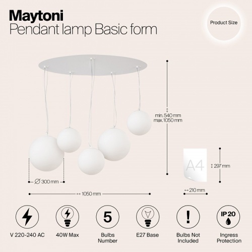 Подвесной светильник Maytoni Basic form MOD321PL-05W1 в Нижнем Новгороде фото 2
