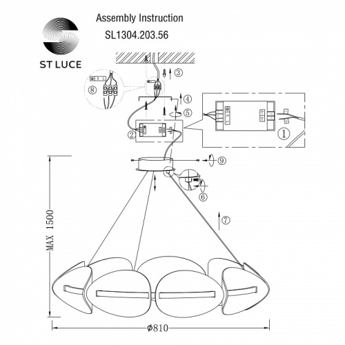 Подвесная люстра ST-Luce Etoile SL1304.203.56 в Коркино фото 2