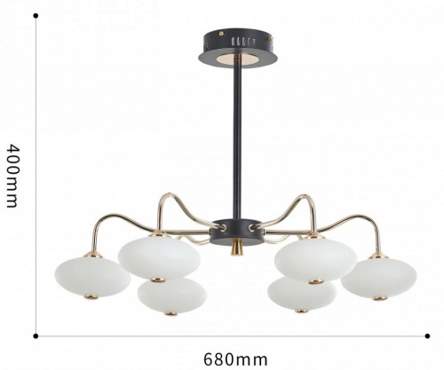 Люстра на штанге Arte Milano Neapolis-73908 273908/6 BK/GD в Нижнем Новгороде фото 4