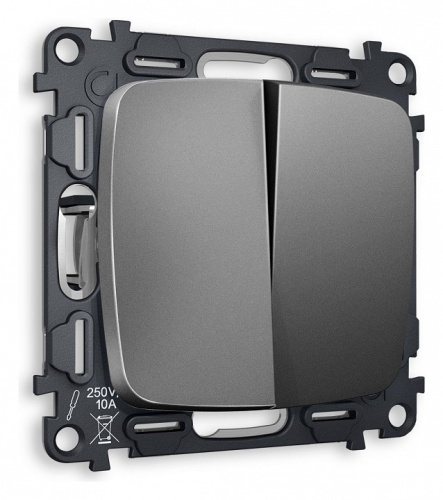 Выключатель проходной двухклавишный без рамки Ambrella Volt OMEGA MO653020 в Нижнем Новгороде