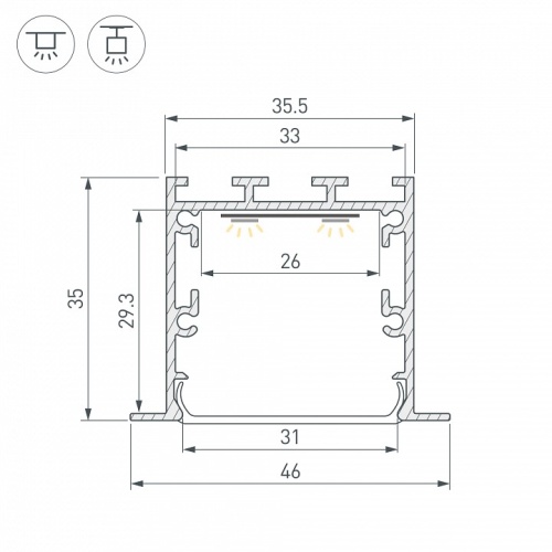 Профиль встраиваемый Arlight LINIA 057040 в Нижнем Новгороде фото 2