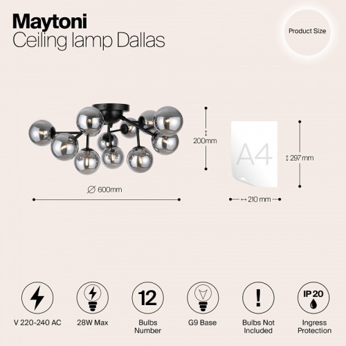 Потолочная люстра Maytoni Dallas MOD545CL-12B в Дудинке фото 4