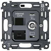 Механизм ТВ-розетки оконечные и розетки Ethernet RJ-45 со шторкам Ambrella Volt QUANT VM195 в Нижнем Новгороде