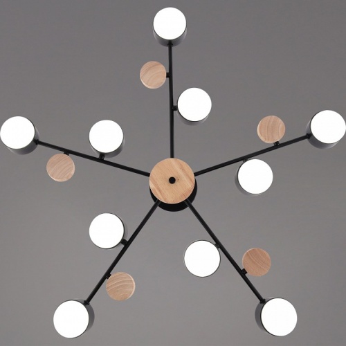 Люстра на штанге 03758 03758-0.3-10 BK+WOOD GX53 в Нижнем Новгороде фото 5