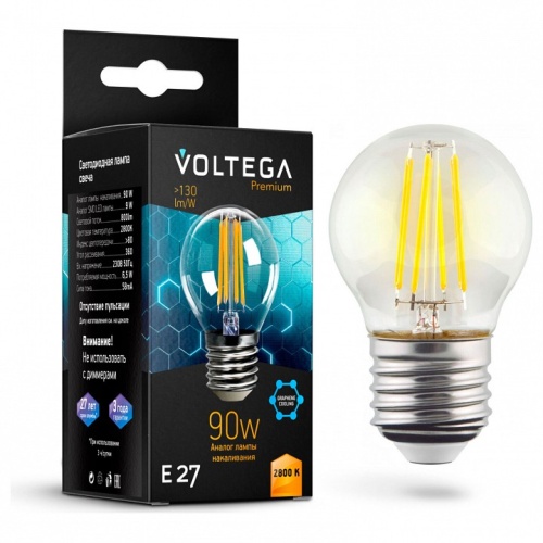 Лампа светодиодная Voltega Globe E27 9W Graphene E27 7Вт 2800K 7138 в Новочеркасске фото 2