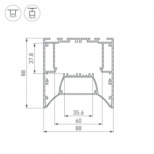 Профиль встраиваемый Arlight ARH-POWER 036363 в Нижнем Новгороде фото 2