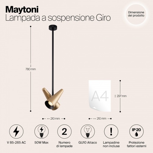 Светильник на штанге Maytoni Giro MOD095PL-02BS в Симферополе фото 7