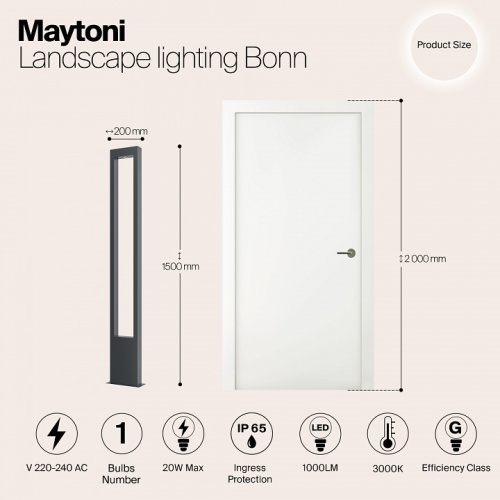 Наземный высокий светильник Maytoni Bonn O425FL-L20GF в Ермолино фото 3