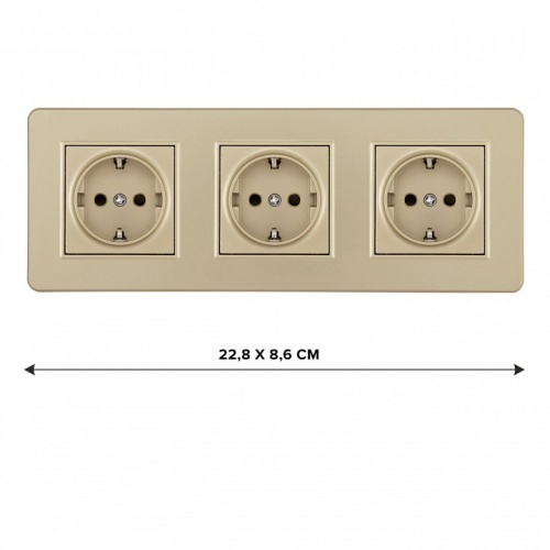 Розетка с заземлением и со шторкой Arte Milano SET16-3 SET16-3-40-1x3 shampan в Нижнем Новгороде фото 2