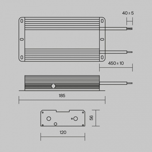 Блок питания с проводом Maytoni Power Supply Magnetic PSL008-480W-48V-IP67 в Новочеркасске фото 3