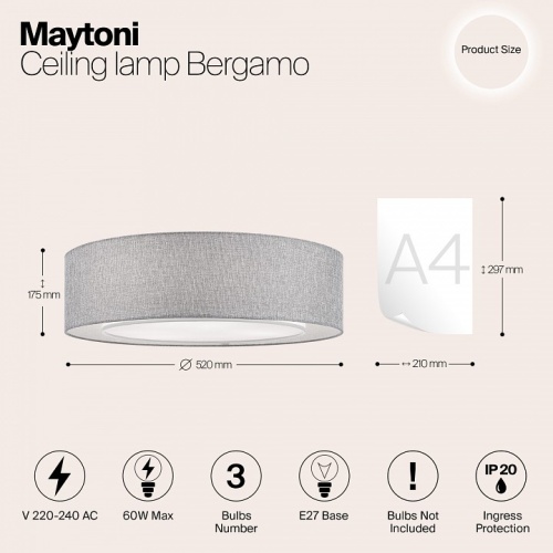 Накладной светильник Maytoni Bergamo MOD613CL-04GR в Волгограде фото 3