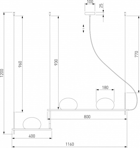 Подвесной светильник Eurosvet Stair 70145/3 черный в Кировске фото 2