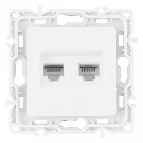 Розетка двойная RJ-11 и Ethernet RJ-45, без рамки Arte Milano am-217 217.44-1.white в Нижнем Новгороде