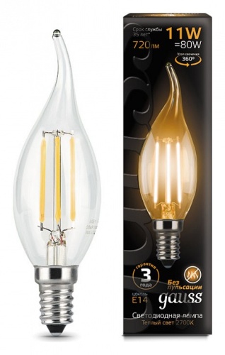 Лампа светодиодная Gauss LED Filament E14 11Вт 2700K 104801111 в Нижнем Новгороде