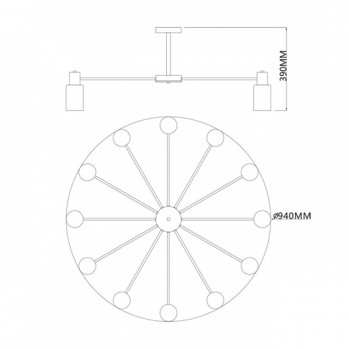 Люстра на штанге Escada Diversity 2120/12P Black в Нижнем Новгороде фото 4