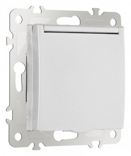 Розетка влагозащищенная с заземлением и со шторкой с крышкой Arte Milano am-206 206.41-1.silver в Нижнем Новгороде фото 6